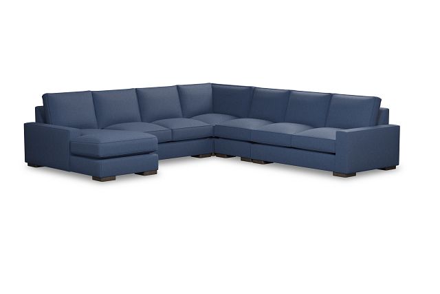 Edgewater Revenue Dark Blue Large Left Chaise Sectional