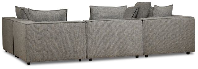 Tatum Gray Fabric 6-piece Pit Sectional