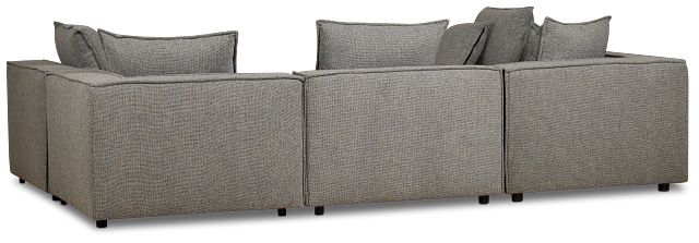 Tatum Gray Fabric 6-piece Pit Sectional