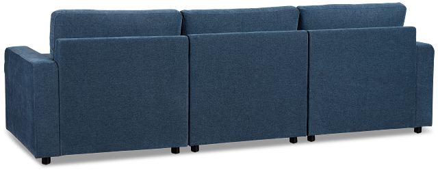 Addie Blue Fabric Right Chaise Storage Sectional
