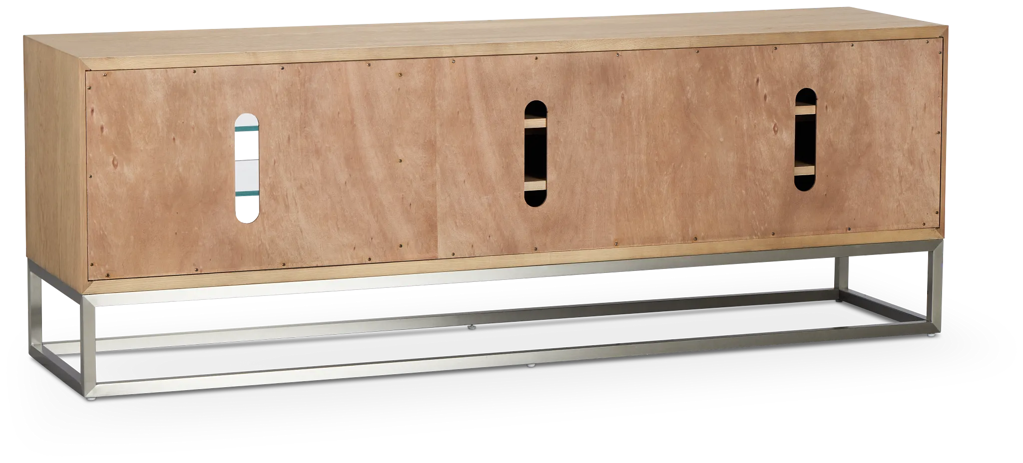 Haven Light Tone 74" Tv Stand With Metal Base