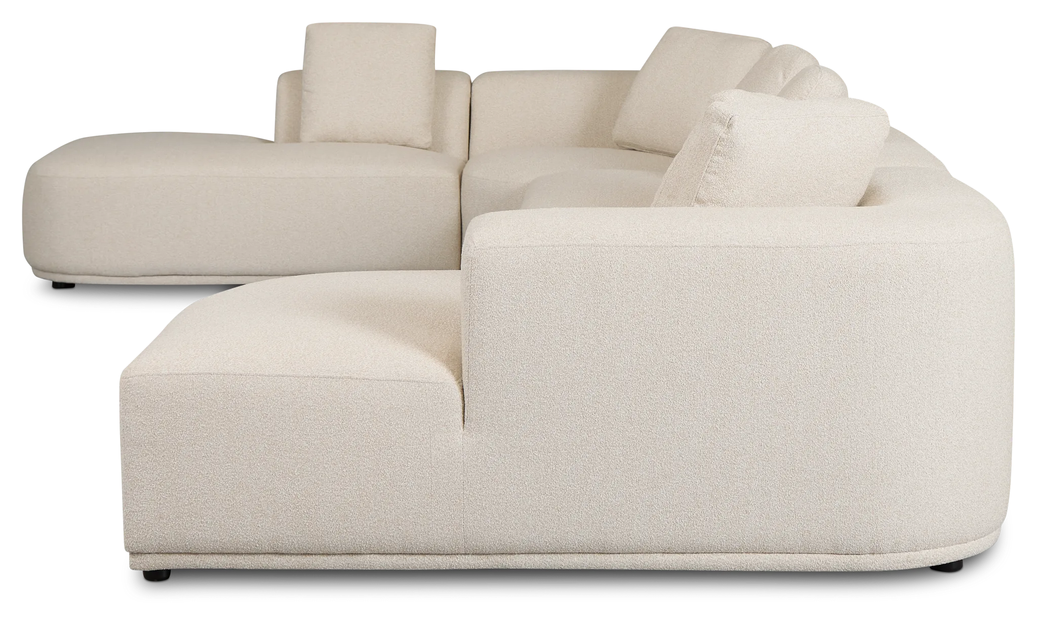 Catalina Beige Fabric Large Right Chaise Sectional