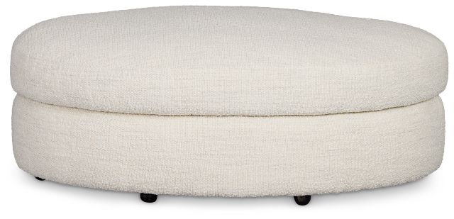 Kaya White Castored Cocktail Ottoman