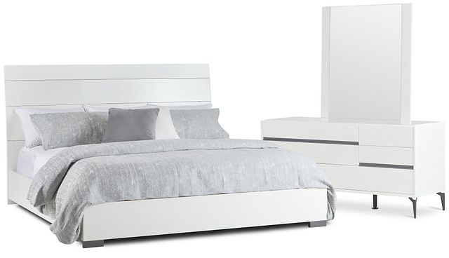 Oslo White Platform Bedroom