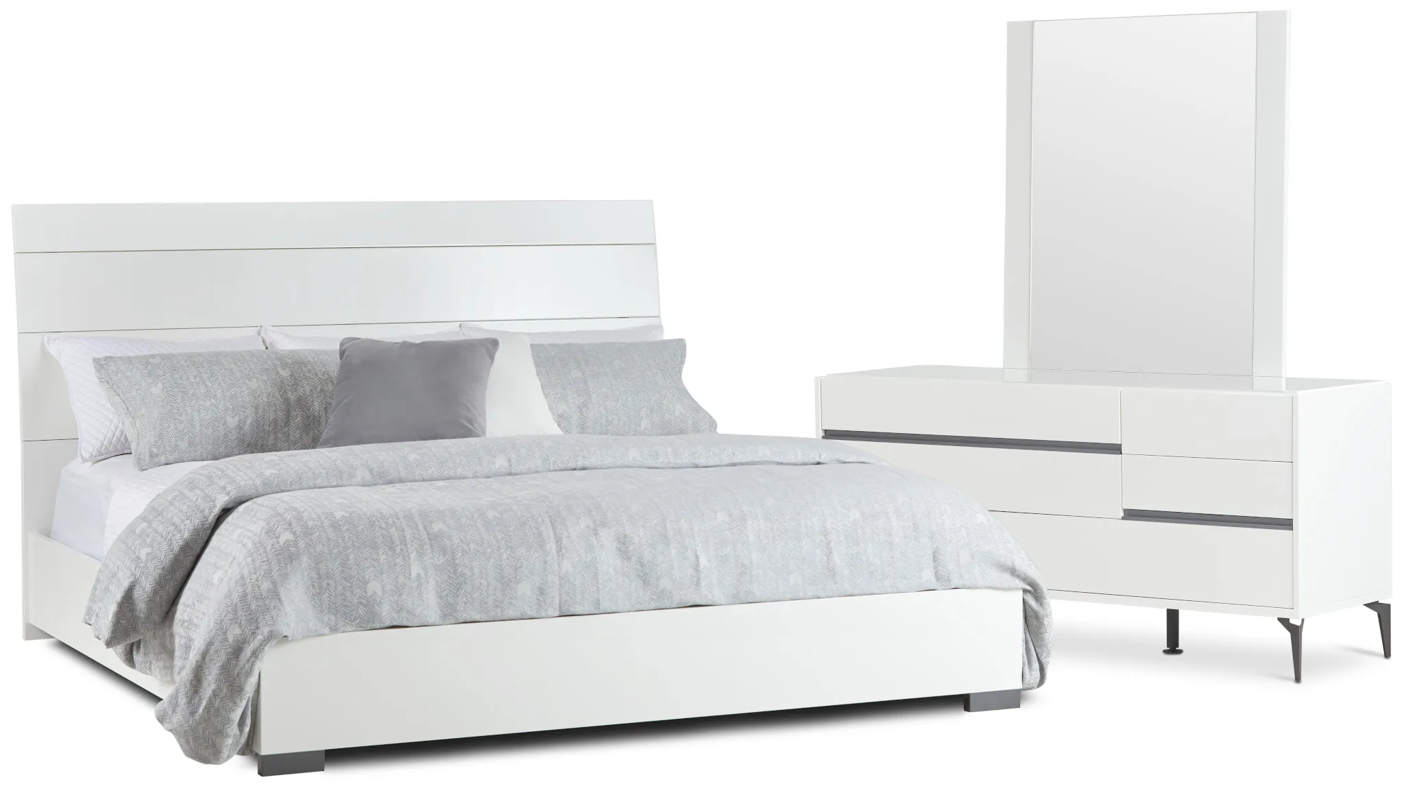 Oslo White Platform Bedroom