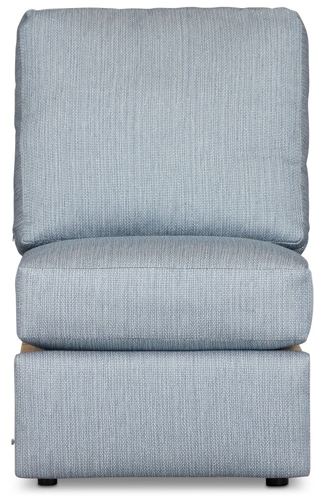 Rhodes Light Blue Fabric Armless Chair
