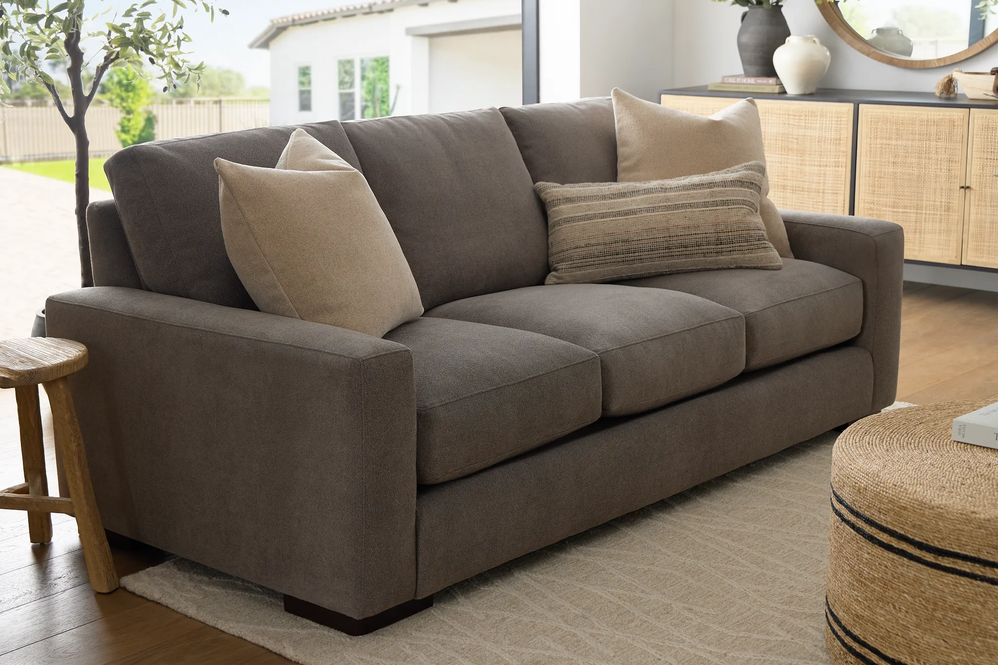 Edgewater Elite Brown 84" Sofa W/ 3 Cushions