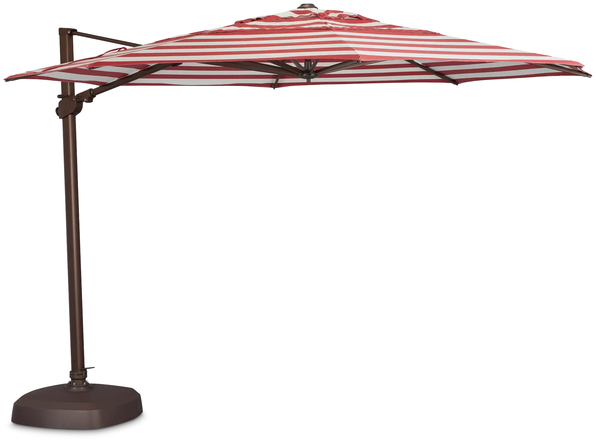 Abacos Red Stripe Cantilever Umbrella Set Abacos Red Stripe Cantilever Umbrella Set