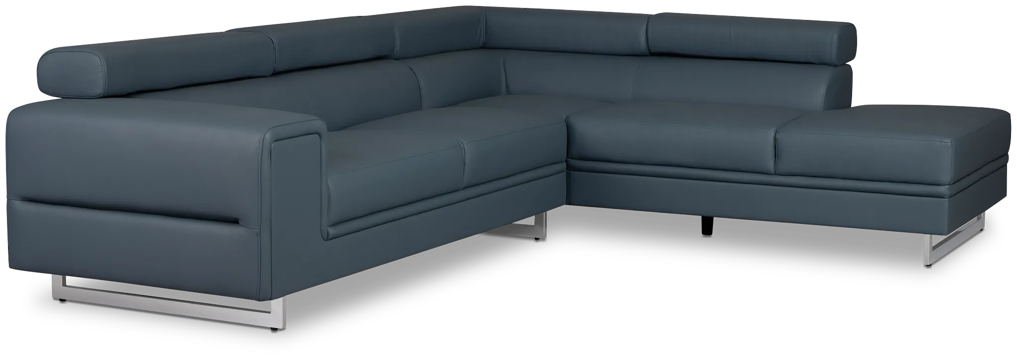 Drew Dark Blue Micro Right Chaise Sectional