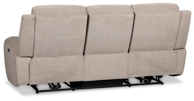 Walker Beige Fabric Power Reclining Sofa W/ Power Headrest