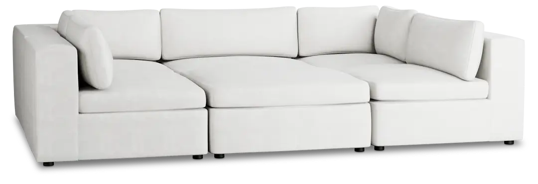 Destin Sutton White Fabric 6-piece Pit Sectional Destin Sutton White Fabric 6-piece Pit Sectional