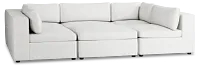 Destin Sutton White Fabric 6-piece Pit Sectional