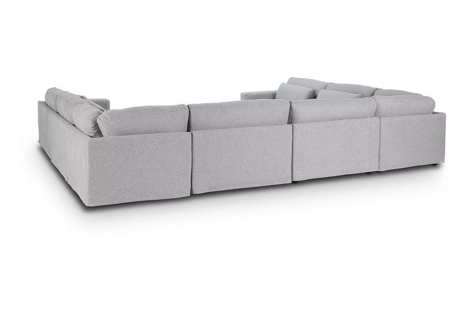 Cozumel Light Gray Fabric 8-Piece Modular Sectional bed 