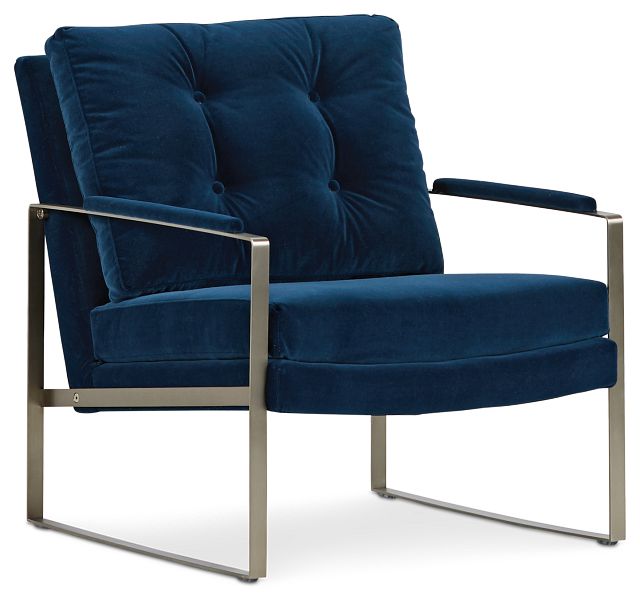 Mod Dark Blue Metal Accent Chair (2)