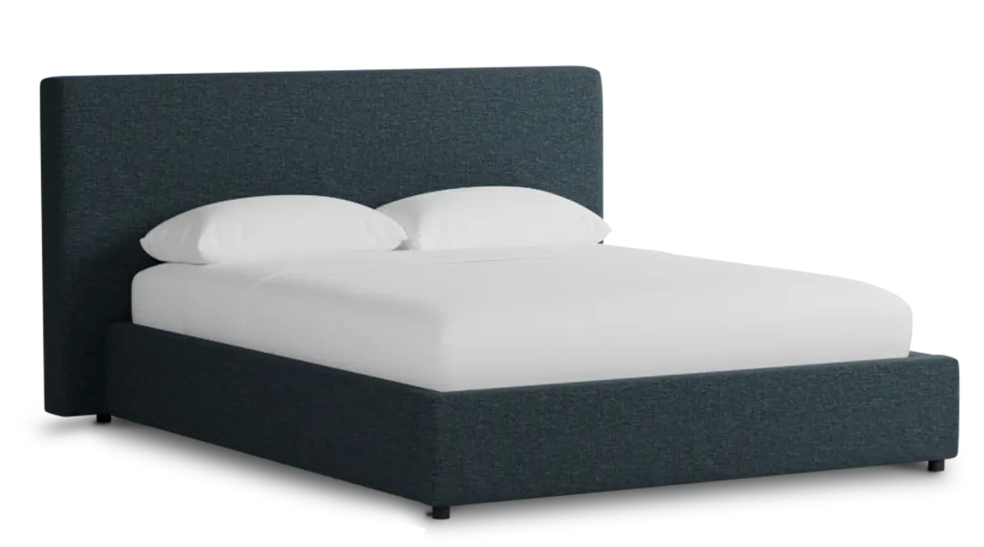 Grayton Elevation Dark Blue 44" Upholstered Platform Bed Grayton Elevation Dark Blue 44" Upholstered Platform Bed