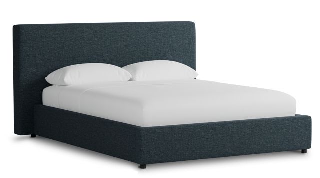 Gayton Elavation Dark Blue 44" Upholstered Platform Bed