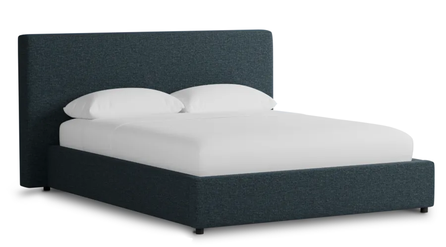 Gayton Elavation Dark Blue 44" Upholstered Platform Bed