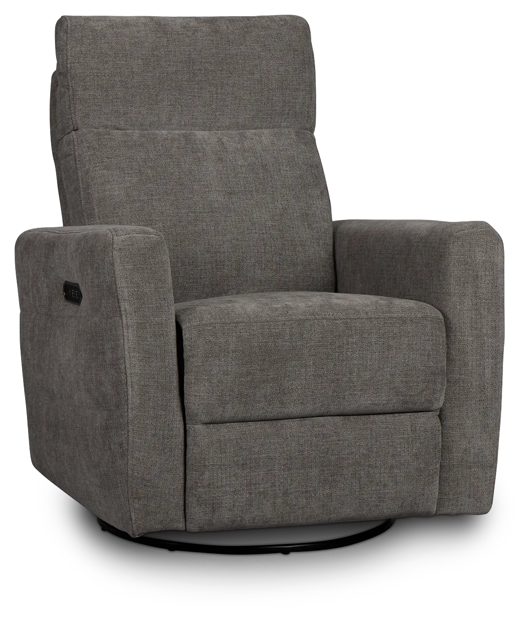 Rae Gray Fabric Power Swivel Glider Recliner