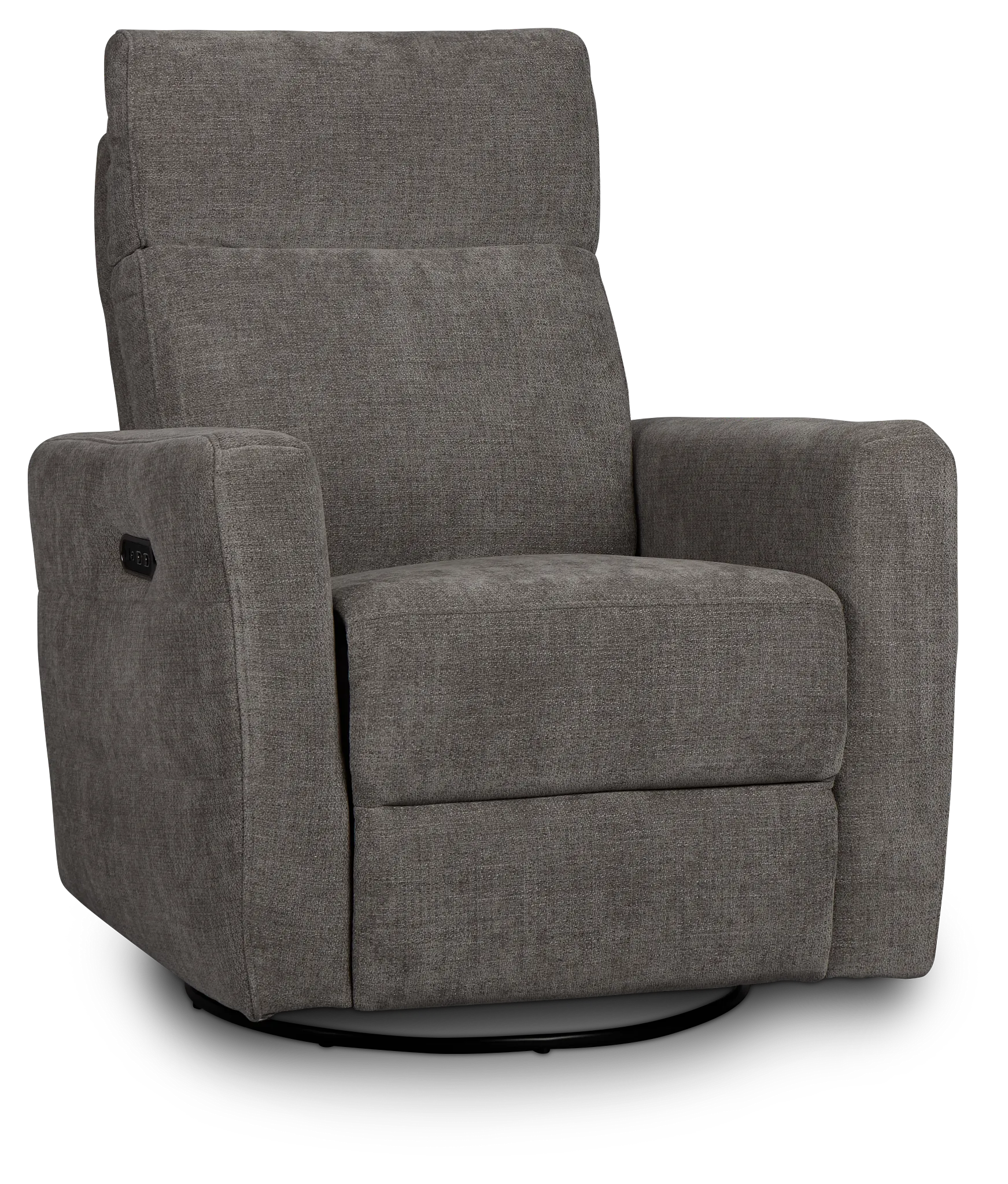 Rae Gray Fabric Power Swivel Glider Recliner