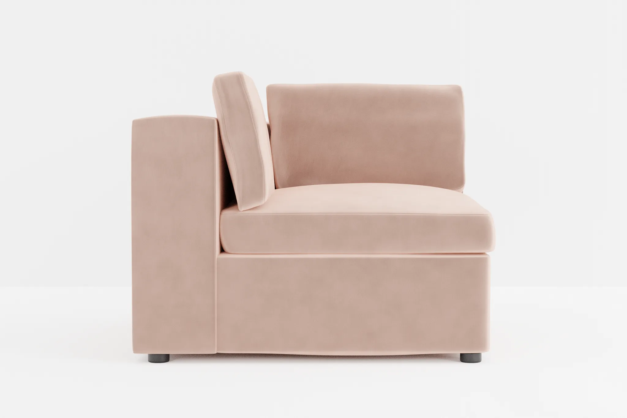 Destin Joya Light Pink Velvet Corner Chair