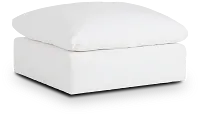 Grant White Fabric Ottoman