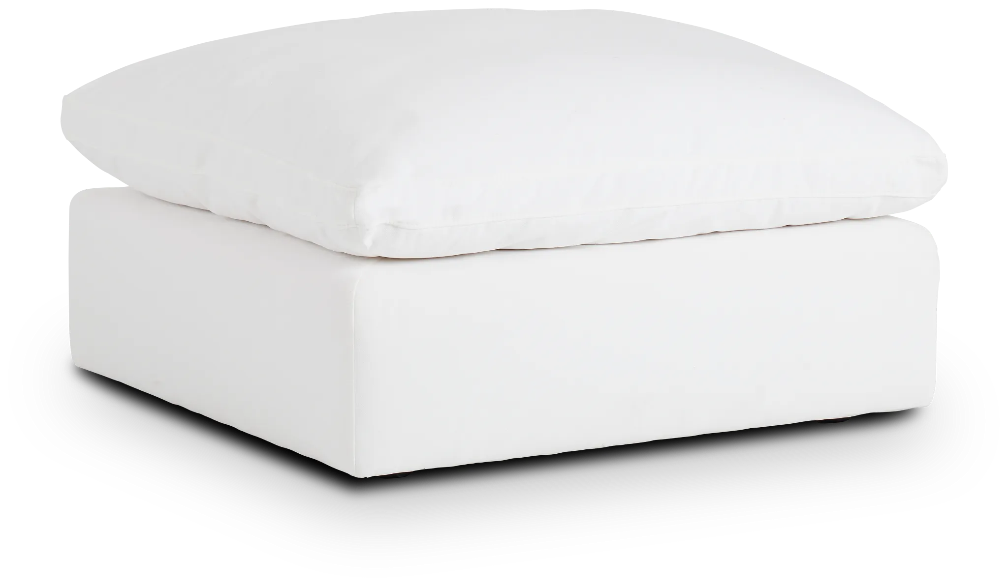 Grant White Fabric Ottoman