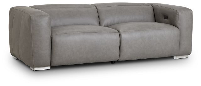 Copa Gray Leather Power Reclining Sofa (1)