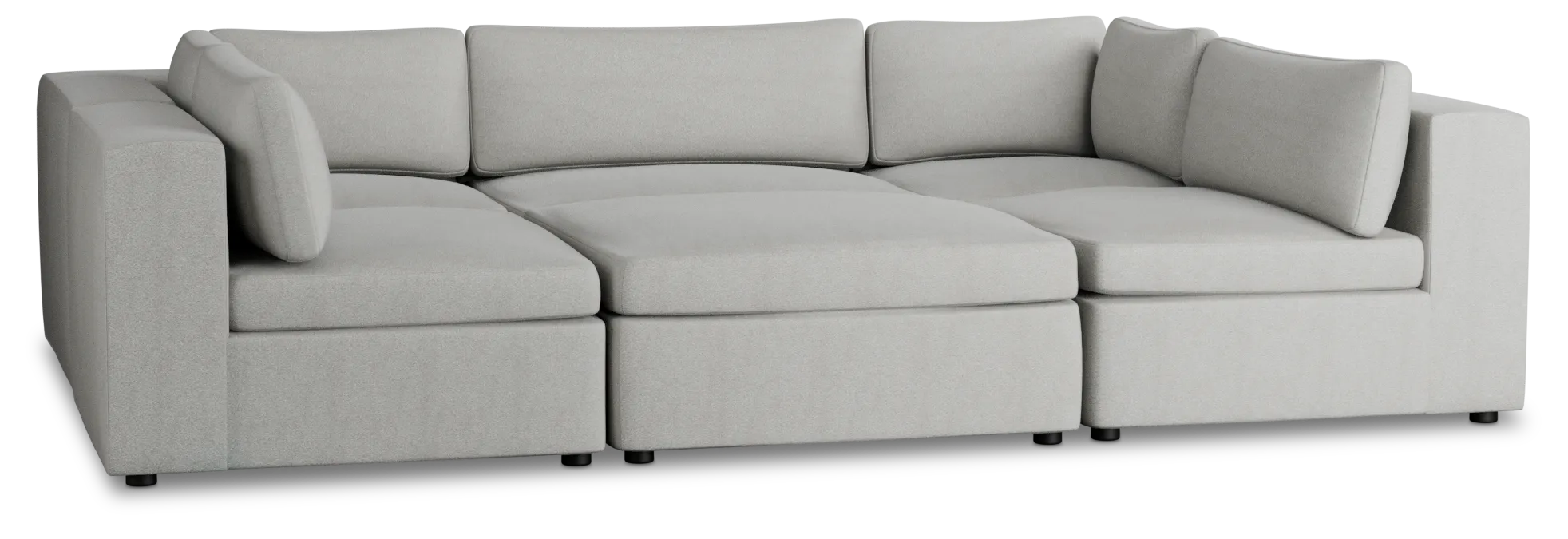 Destin Sutton Gray Fabric 6-piece Pit Sectional