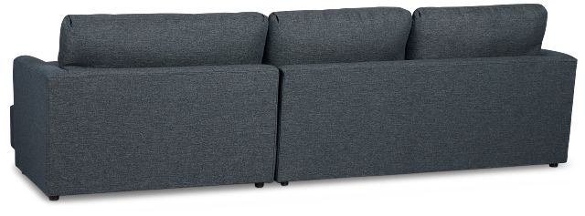 Noah Dark Blue Fabric Small Right Chaise Sectional