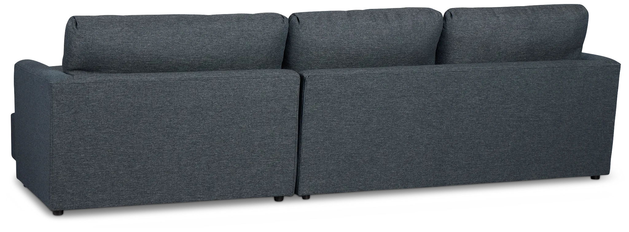 Noah Dark Blue Fabric Small Right Chaise Sectional