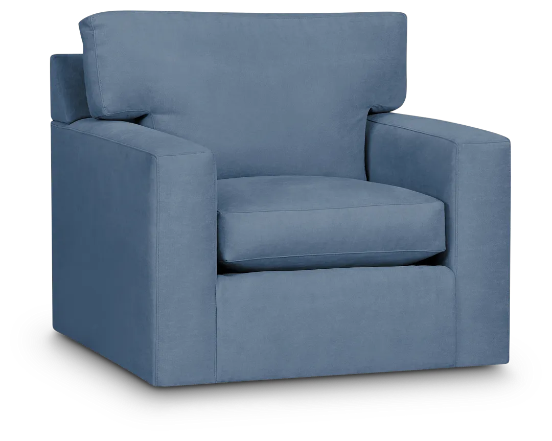 Hudson Blue Fabric Swivel Chair