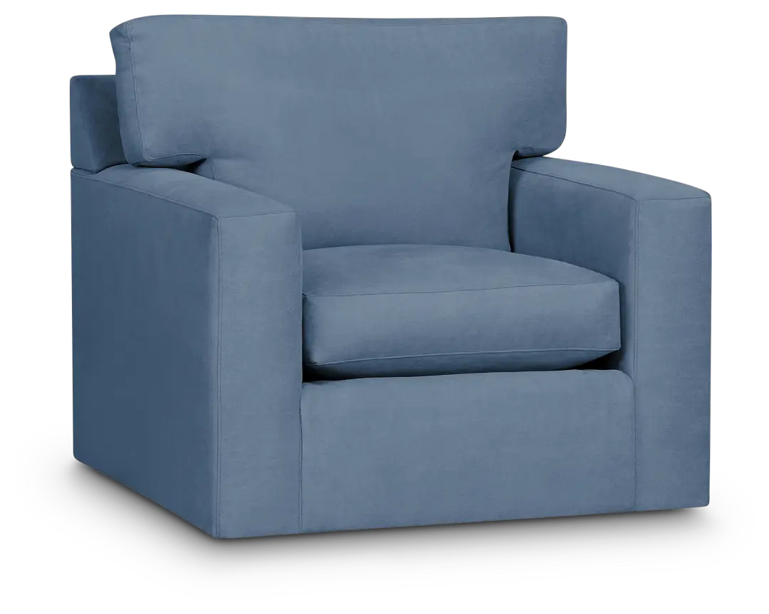 Hudson Blue Fabric Swivel Chair Hudson Blue Fabric Swivel Chair