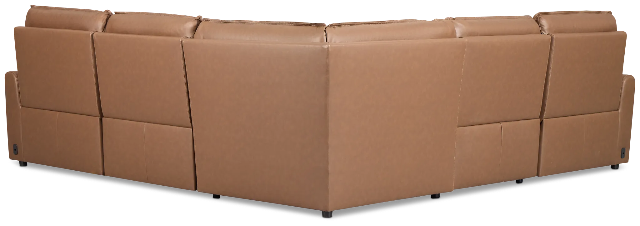 Edison Dark Brown Leather/vinyl Small Triple Power Reclining 2-arm Sectional