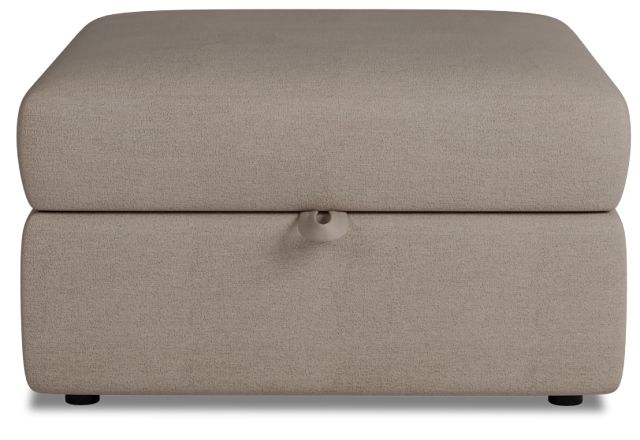 Citymod Beige Fabric Storage Ottoman