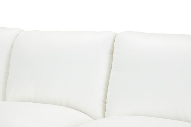 Amari White Leather U-shaped Sectional W/ Left Bumper