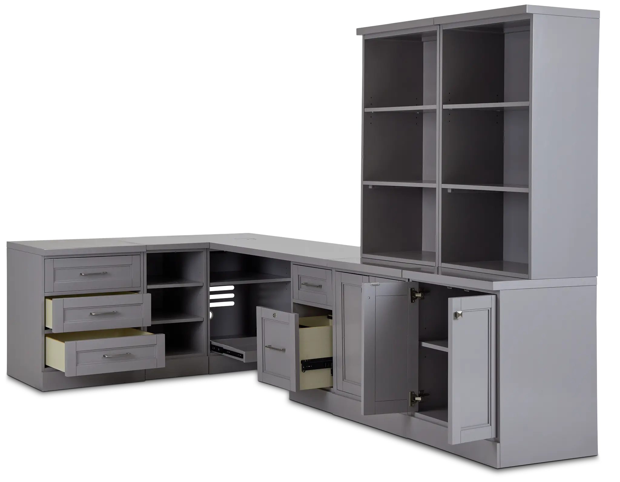 Newport Gray 5 Piece Desk Newport Gray 5 Piece Desk