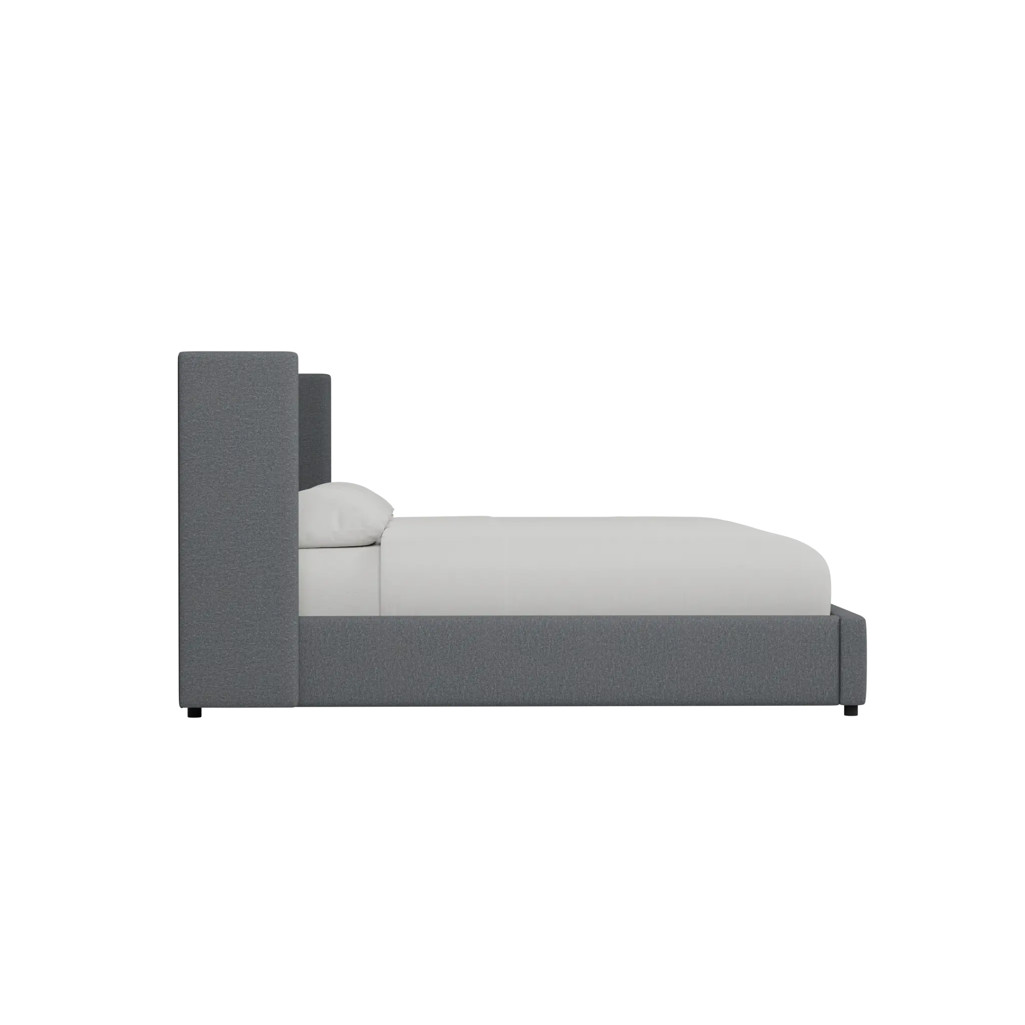 Captiva Delray Dark Gray 48" Upholstered Shelter Bed Captiva Delray Dark Gray 48" Upholstered Shelter Bed
