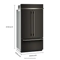 Kitchenaid 542 Series Black 42" Built In Bottom Freezer Refrigerator