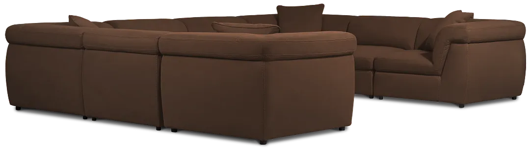 Aria Dark Brown Micro Immersive 8-piece Modular Sectional W/4 Speakers