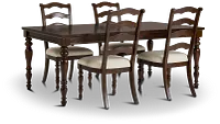 Savannah Dark Tone Rect Table & 4 Chairs
