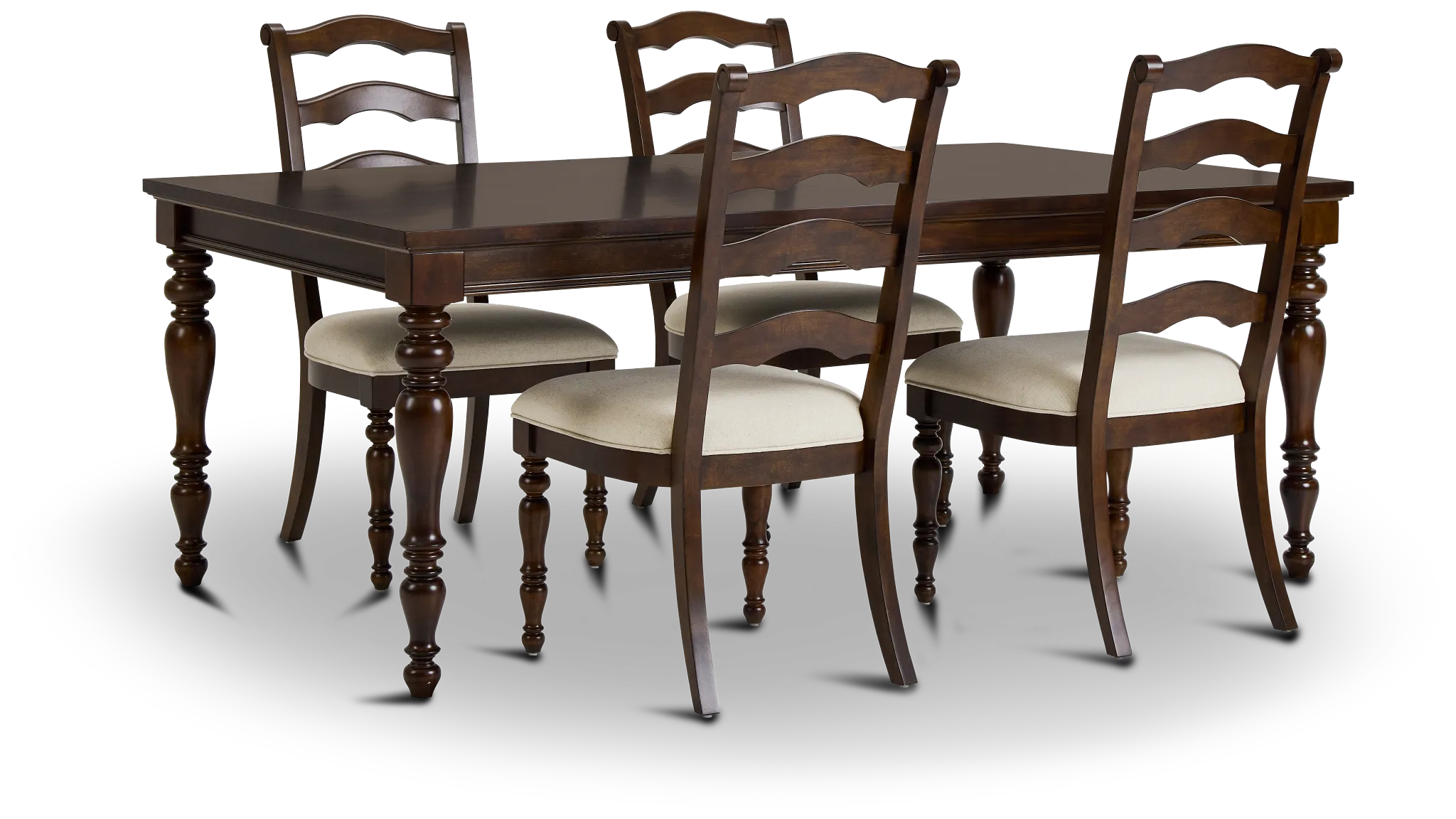 Savannah Dark Tone Rect Table & 4 Chairs