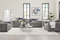 Gemma Light Gray Velvet Power Reclining Sofa