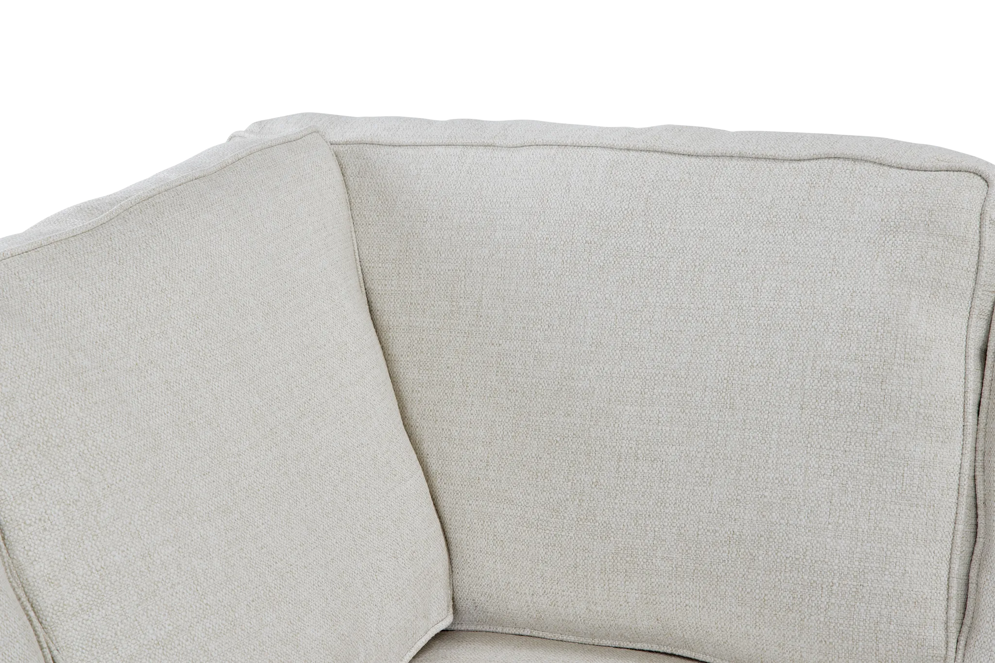 Austin White Fabric Large Right Cuddler Sectional
