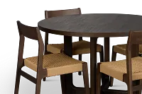 Santorini Dark Tone Round Table & 4 Woven Chairs