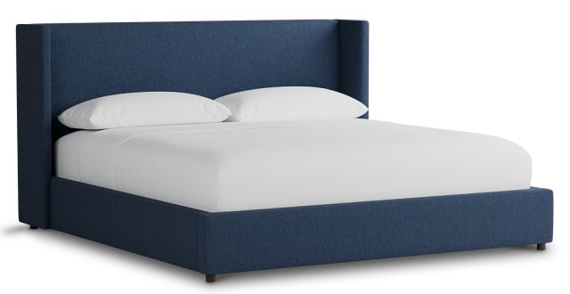 Captiva Revenue Dark Blue 48" Upholstered Shelter Bed