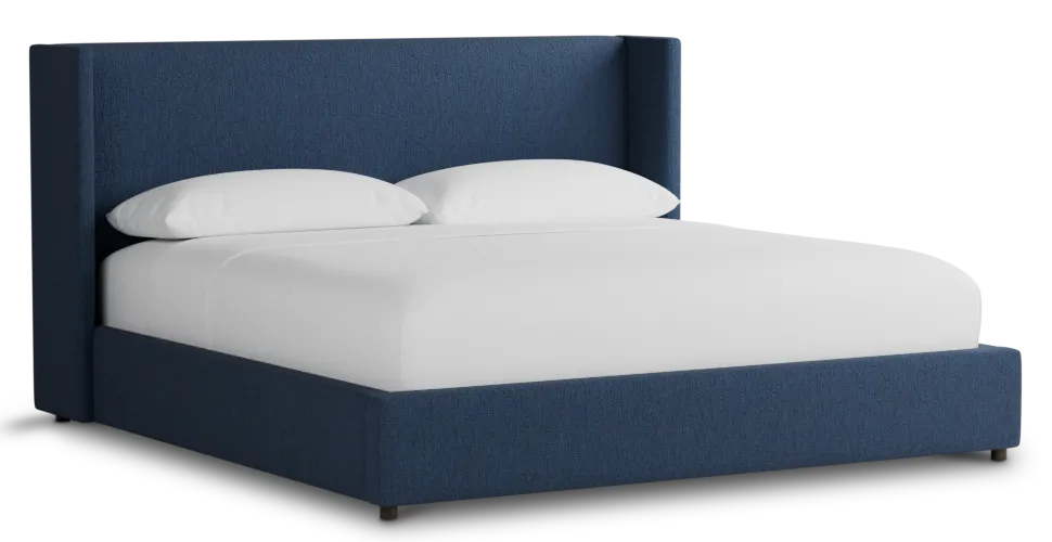 Captiva Revenue Dark Blue 48" Upholstered Shelter Bed