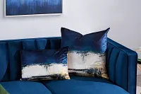 Lily Blue 22" Square Accent Pillow