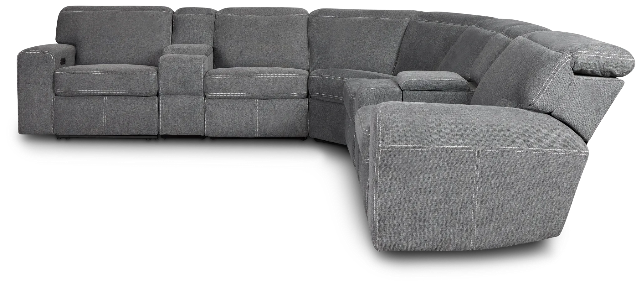 Callum Dark Gray Storage Large Dual Power Reclining Two-arm Sectional