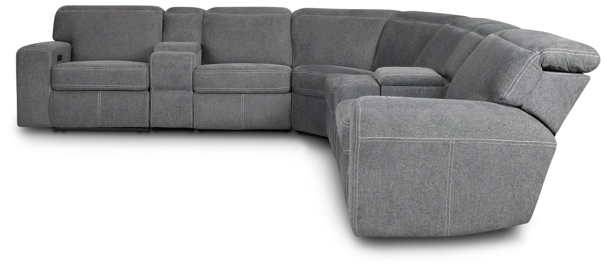 Callum Dark Gray Storage Large Dual Power Reclining Two-arm Sectional Callum Dark Gray Storage Large Dual Power Reclining Two-arm Sectional