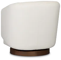 Luna White Fabric Swivel Chair